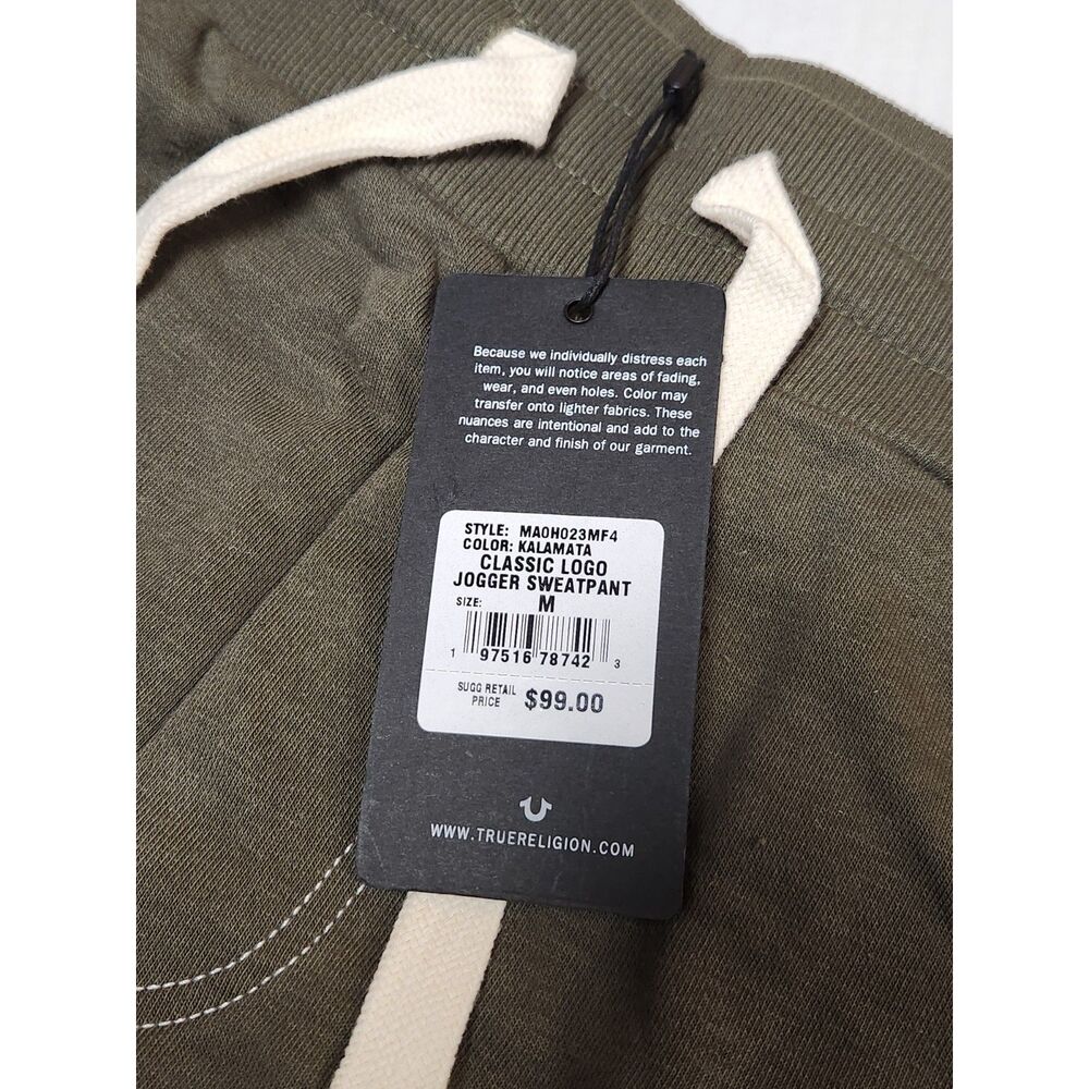 True Religion Classic Logo Jogger Sweatpants Men’s Medium Dk Green - Picture 9 of 9